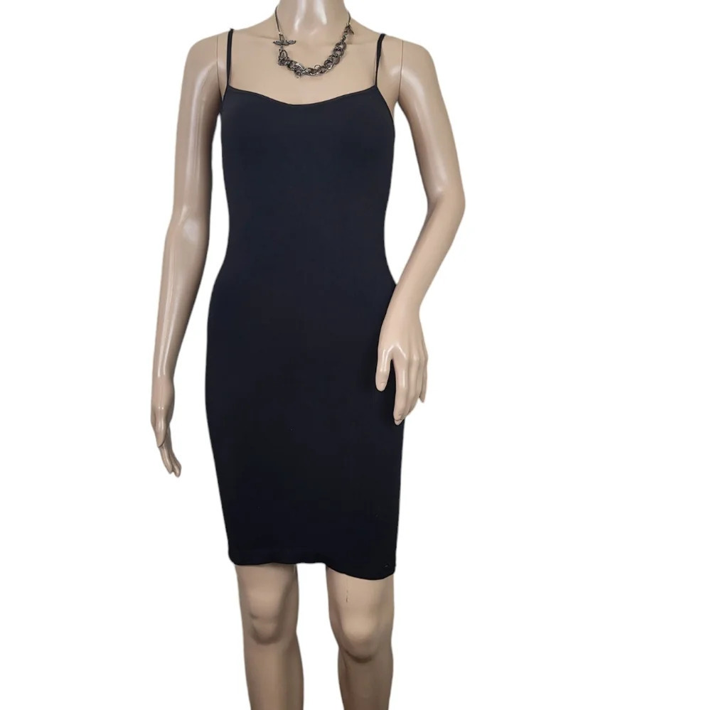 Free People Seamless Mini Slip in Black Dress
